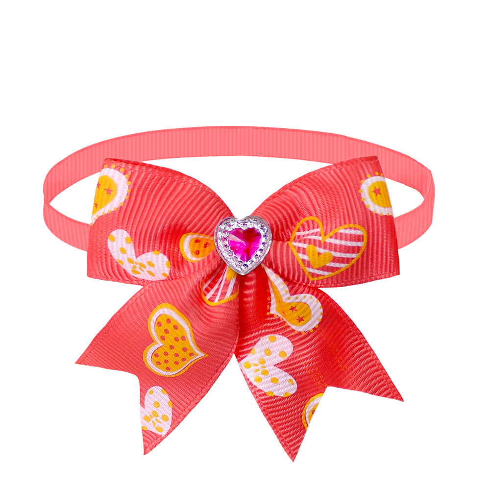 KFX-1219261 Candy Color Pet Bow Tie Accessory – Spring and Autumn Use, Various Patterns Available