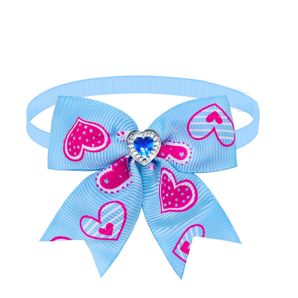 KFX-1219261 Candy Color Pet Bow Tie Accessory – Spring and Autumn Use, Various Patterns Available
