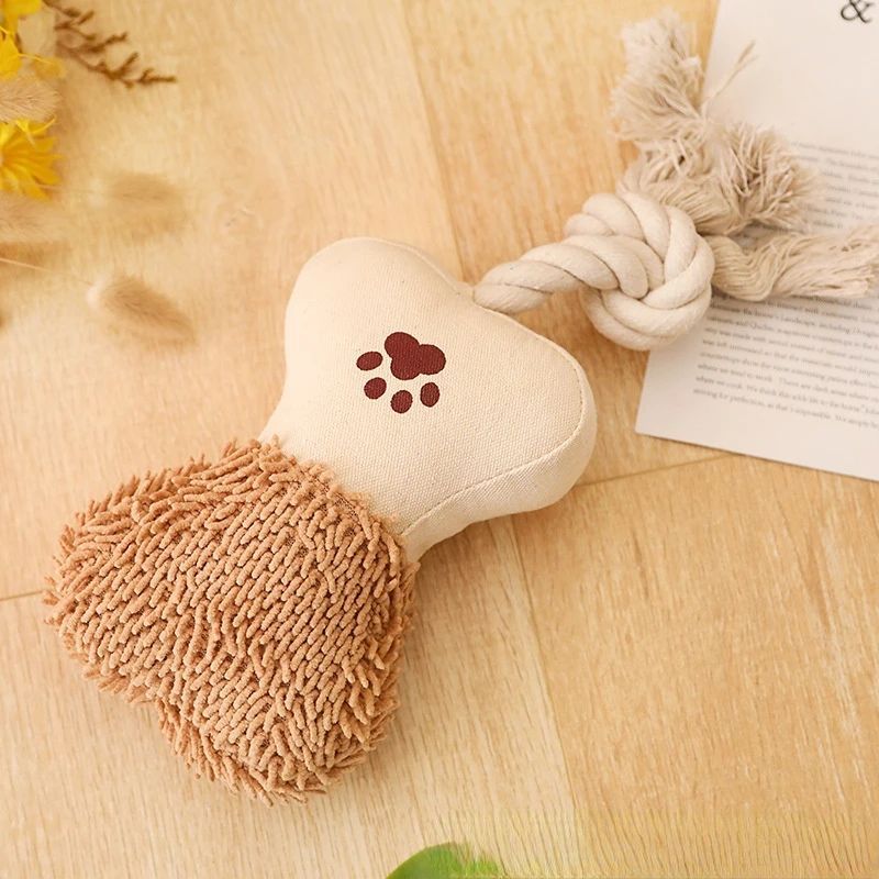 KFX-1222845 Durable Cotton Rope Dog Toy with Sound, Molar Teeth Cleaning & Knot Training Features