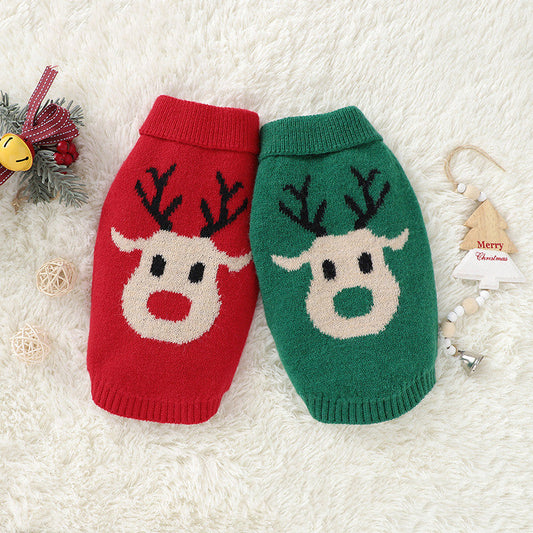 KFX-1223741 Festive Red and Green Dog Sweater for Holiday Cheer