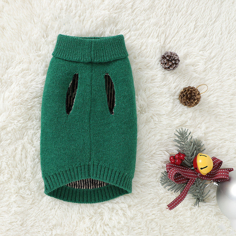 KFX-1223741 Festive Red and Green Dog Sweater for Holiday Cheer