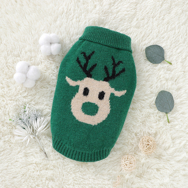 KFX-1223741 Festive Red and Green Dog Sweater for Holiday Cheer