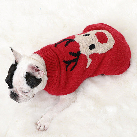 KFX-1223741 Festive Red and Green Dog Sweater for Holiday Cheer