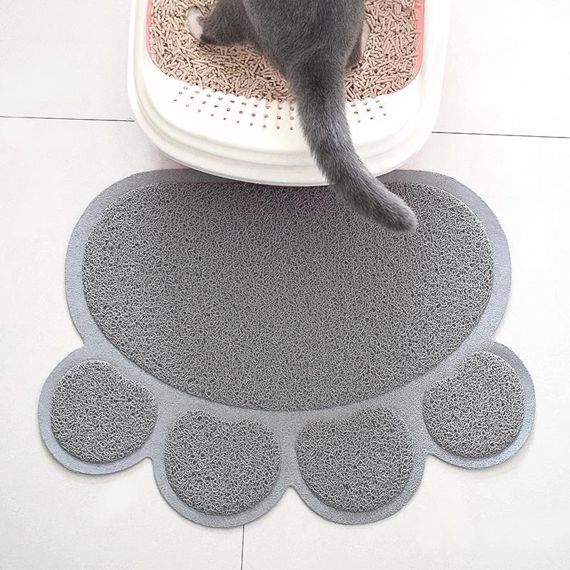 KFX-1225021 Splash-Proof Cat Litter Mat with Cat's Paw Design – Durable and Easy to Clean