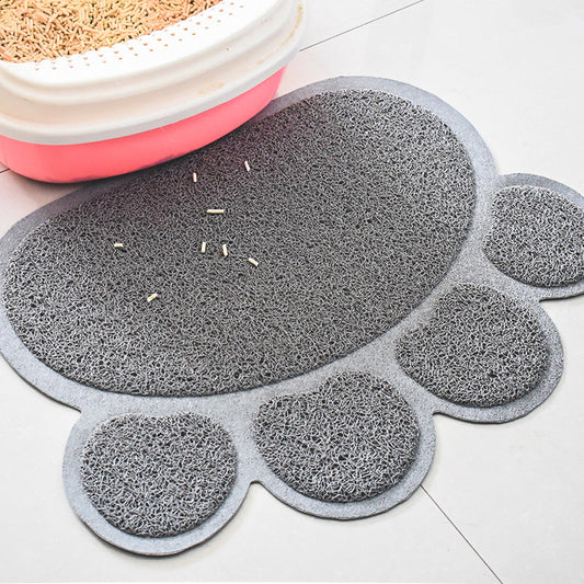 KFX-1225021 Splash-Proof Cat Litter Mat with Cat's Paw Design – Durable and Easy to Clean