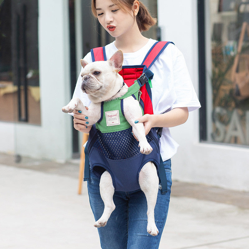 KFX-1225405 Durable Canvas Pet Outing Backpack with Breathable Mesh and Adjustable Straps