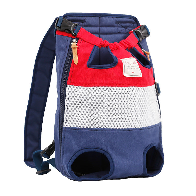 KFX-1225405 Durable Canvas Pet Outing Backpack with Breathable Mesh and Adjustable Straps