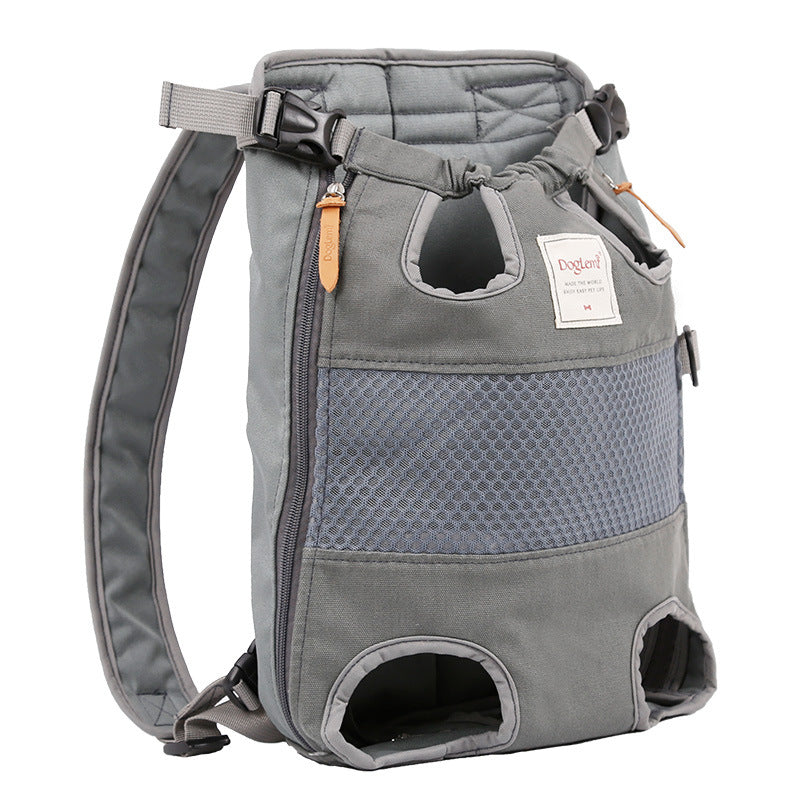 KFX-1225405 Durable Canvas Pet Outing Backpack with Breathable Mesh and Adjustable Straps