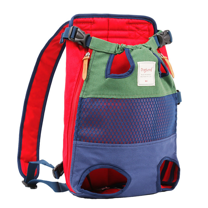 KFX-1225405 Durable Canvas Pet Outing Backpack with Breathable Mesh and Adjustable Straps