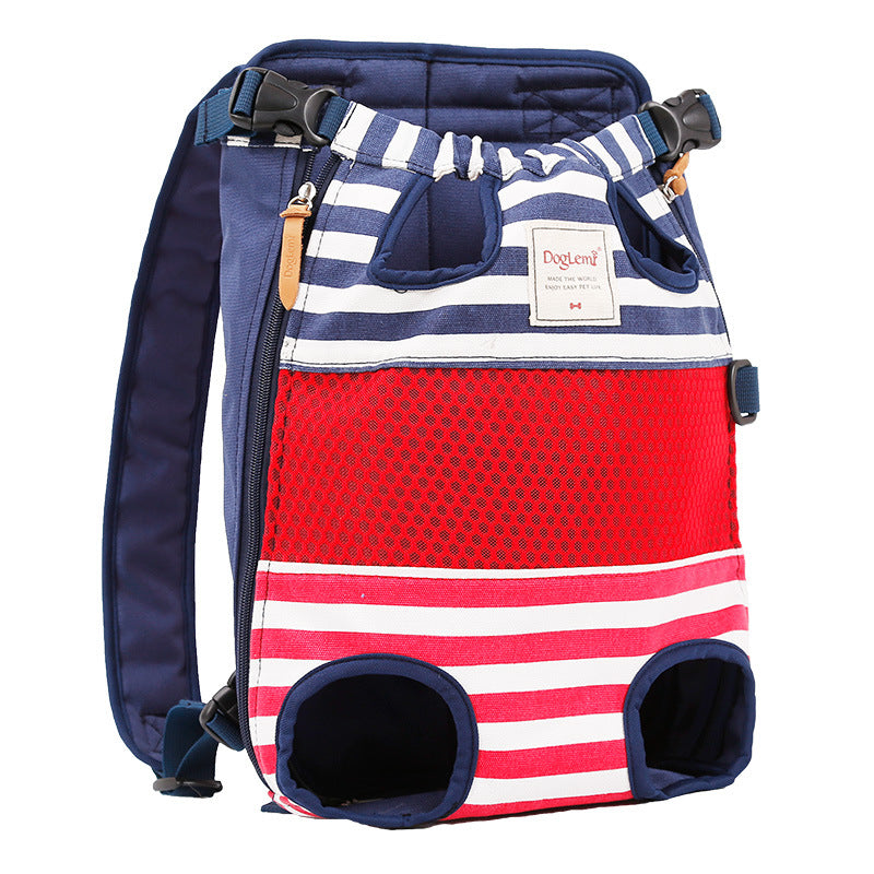 KFX-1225405 Durable Canvas Pet Outing Backpack with Breathable Mesh and Adjustable Straps