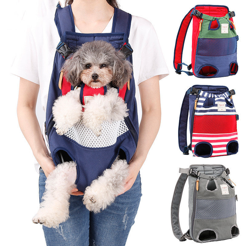 KFX-1225405 Durable Canvas Pet Outing Backpack with Breathable Mesh and Adjustable Straps