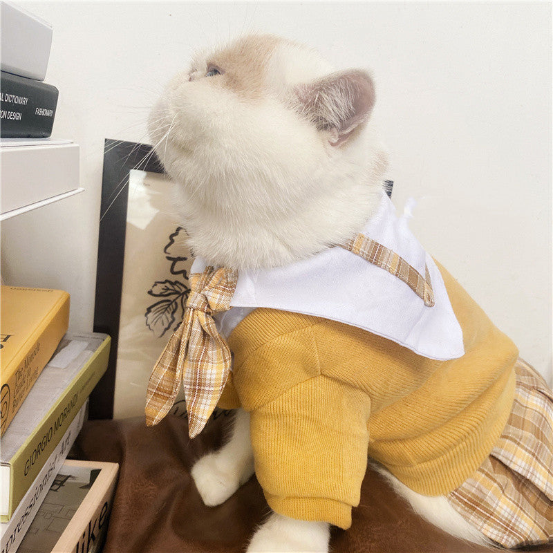 KFX-1226941 Pet Dress in British Plaid Design – Spring Collection Sweater Vest & Dress Options