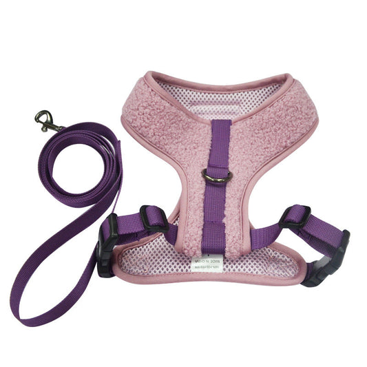KFX-1228221 Adjustable Pet Dog Leash with Double Buckle Chest Strap - Available in Multiple Sizes and Colors