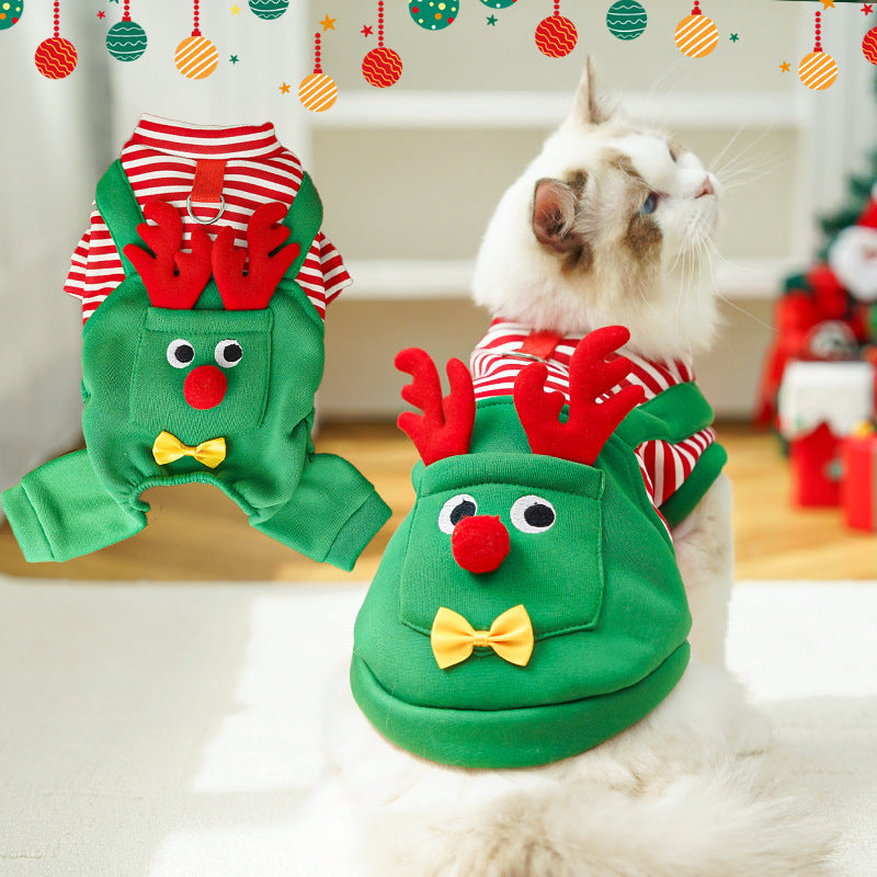 KFX-1228605 Cozy Elk Pocket Sweatshirt for Dogs and Cats - Christmas Pet Outfit