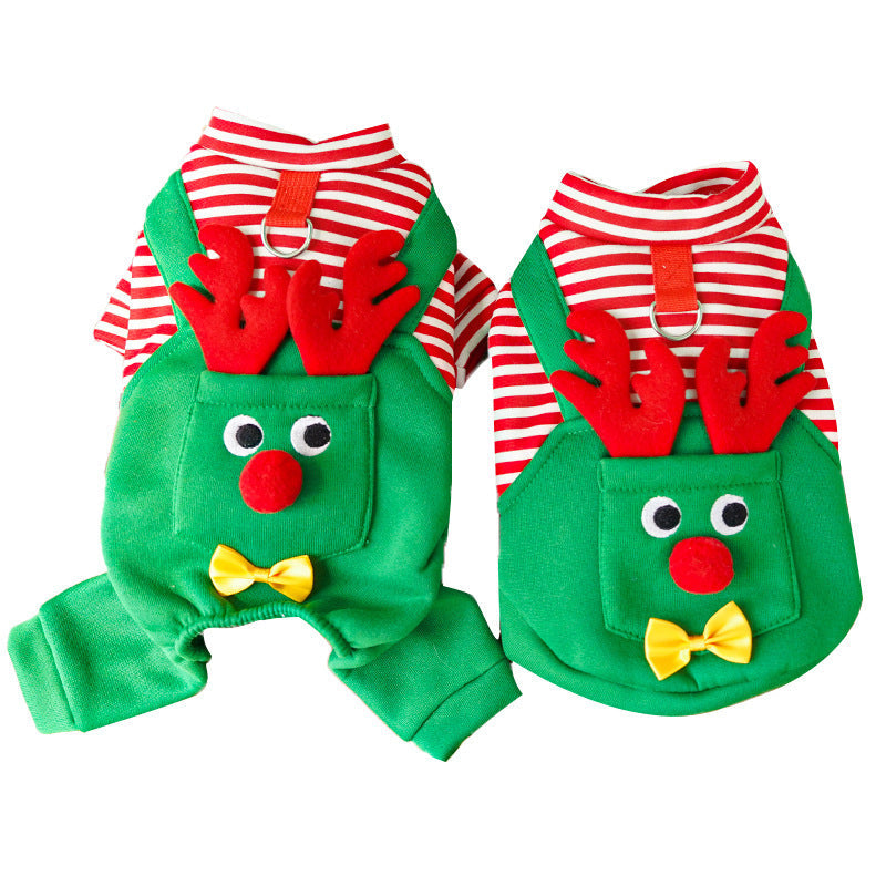 KFX-1228605 Cozy Elk Pocket Sweatshirt for Dogs and Cats - Christmas Pet Outfit