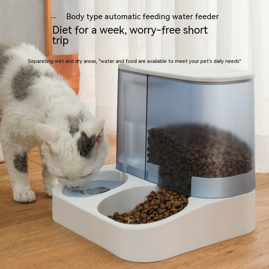 KFX-1229117 Automatic Pet Feeder with Bowl - Smart Feeding Solution for Cats in Gray, Pink, Blue