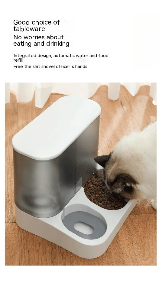 KFX-1229117 Automatic Pet Feeder with Bowl - Smart Feeding Solution for Cats in Gray, Pink, Blue