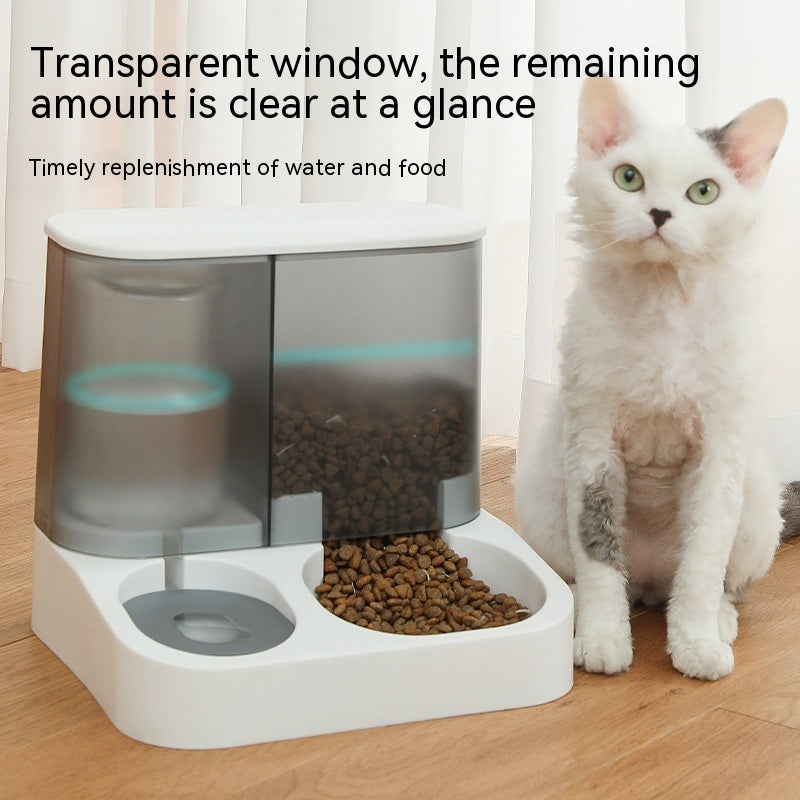 KFX-1229117 Automatic Pet Feeder with Bowl - Smart Feeding Solution for Cats in Gray, Pink, Blue