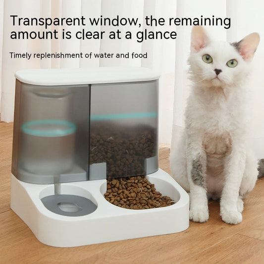 KFX-1229117 Automatic Pet Feeder with Bowl - Smart Feeding Solution for Cats in Gray, Pink, Blue
