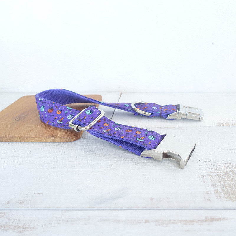 KFX-1230909 Purple Halloween Pet Set Dog Collar for Fashionable Pets