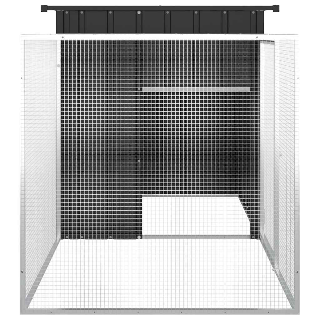 KFX-1236285 Galvanized Steel Chicken Coop - Anthracite 200x91x100 cm with Secure Gate and Easy Assembly