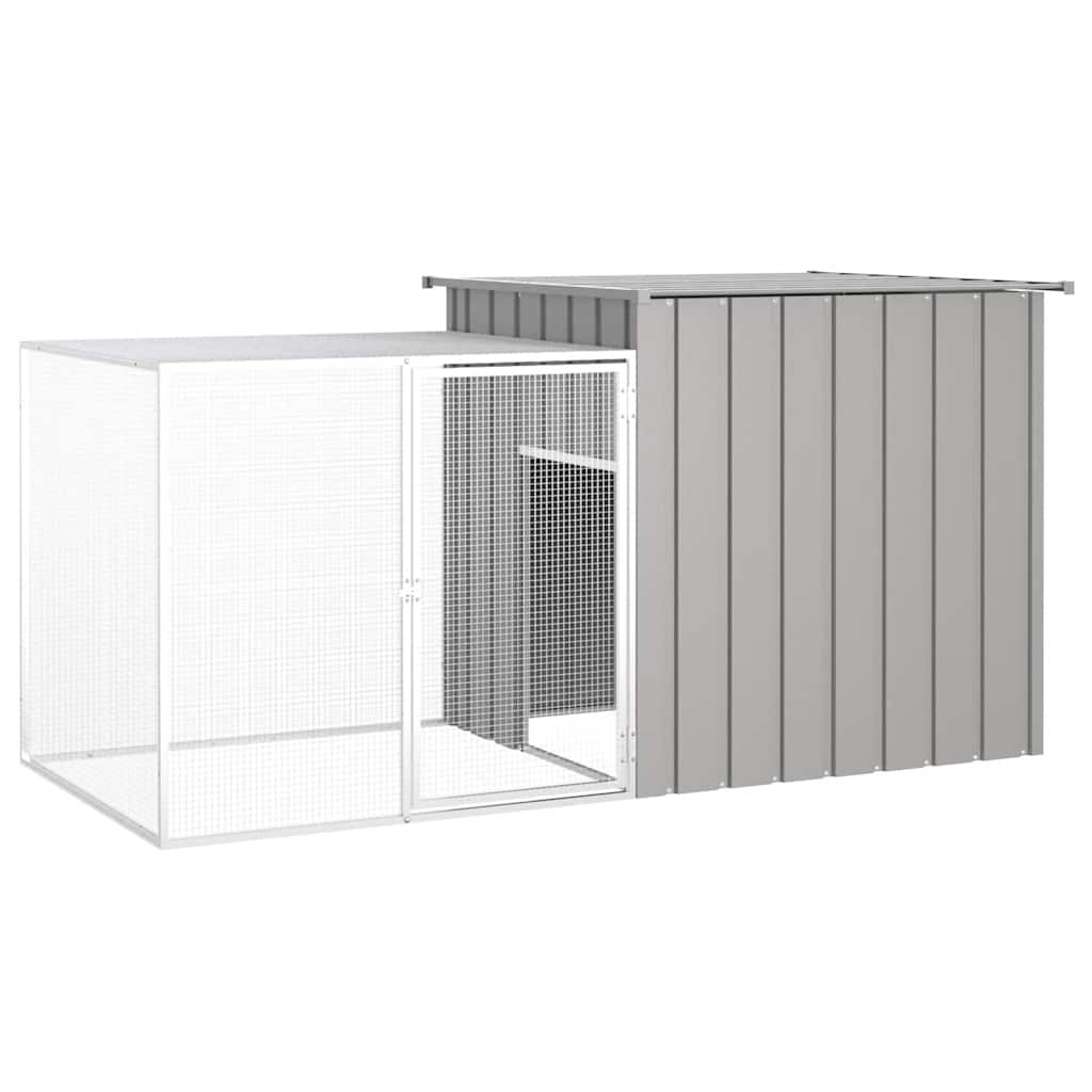 KFX-1236285 Galvanized Steel Chicken Coop - Anthracite 200x91x100 cm with Secure Gate and Easy Assembly