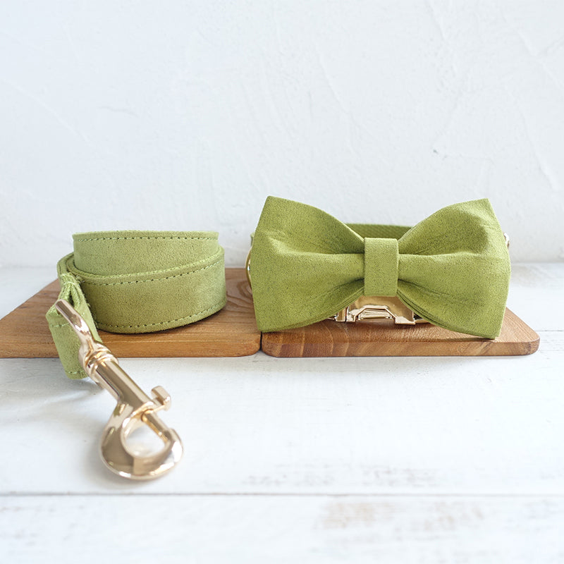 KFX-1236669 Comfortable Green Polyester Fiber Dog Collar & Leash Set - All Season Sizes XS to XL