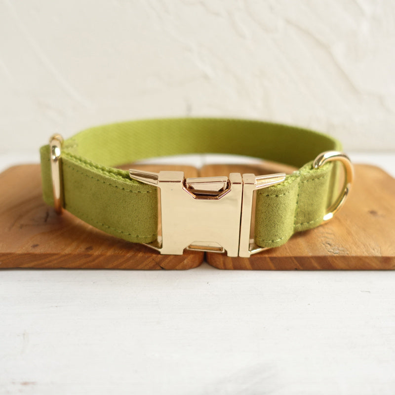 KFX-1236669 Comfortable Green Polyester Fiber Dog Collar & Leash Set - All Season Sizes XS to XL