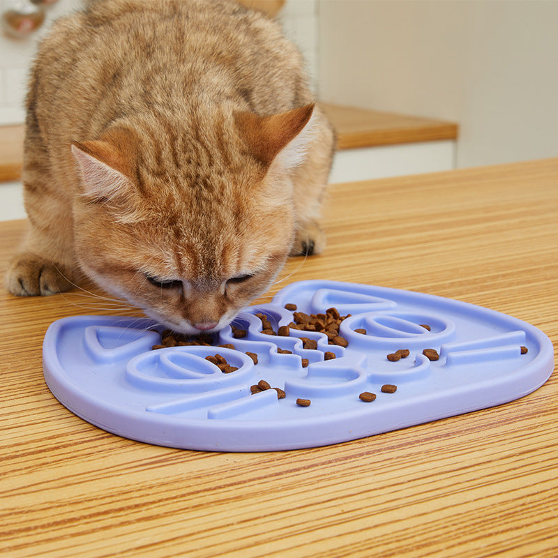 KFX-1238461 Double-Sided Slow Feed Licking Mat for Cats and Small Dogs in Macaron Green, Delicious Purple, Coral Red