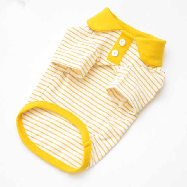 KFX-1238845 Colorful Striped Polo Shirt for Pets - Cotton/Spandex Blend