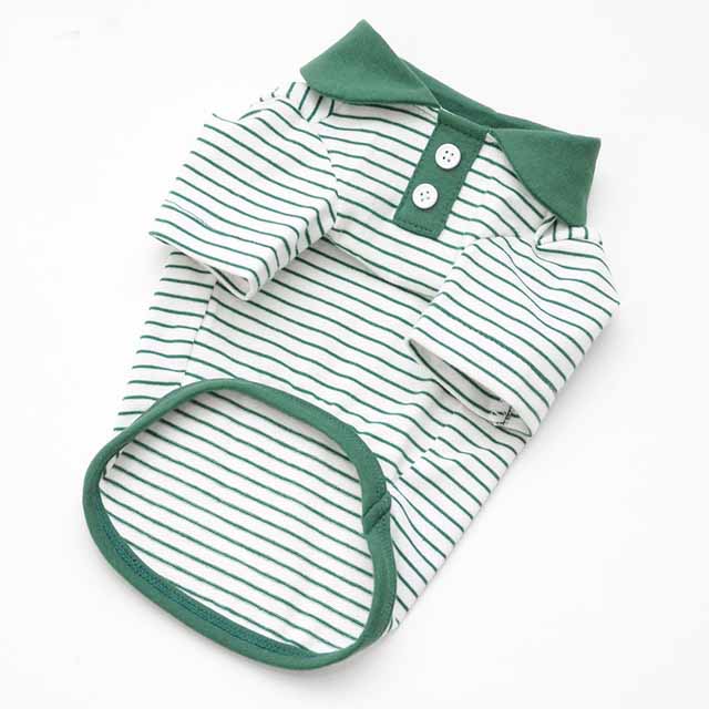 KFX-1238845 Colorful Striped Polo Shirt for Pets - Cotton/Spandex Blend