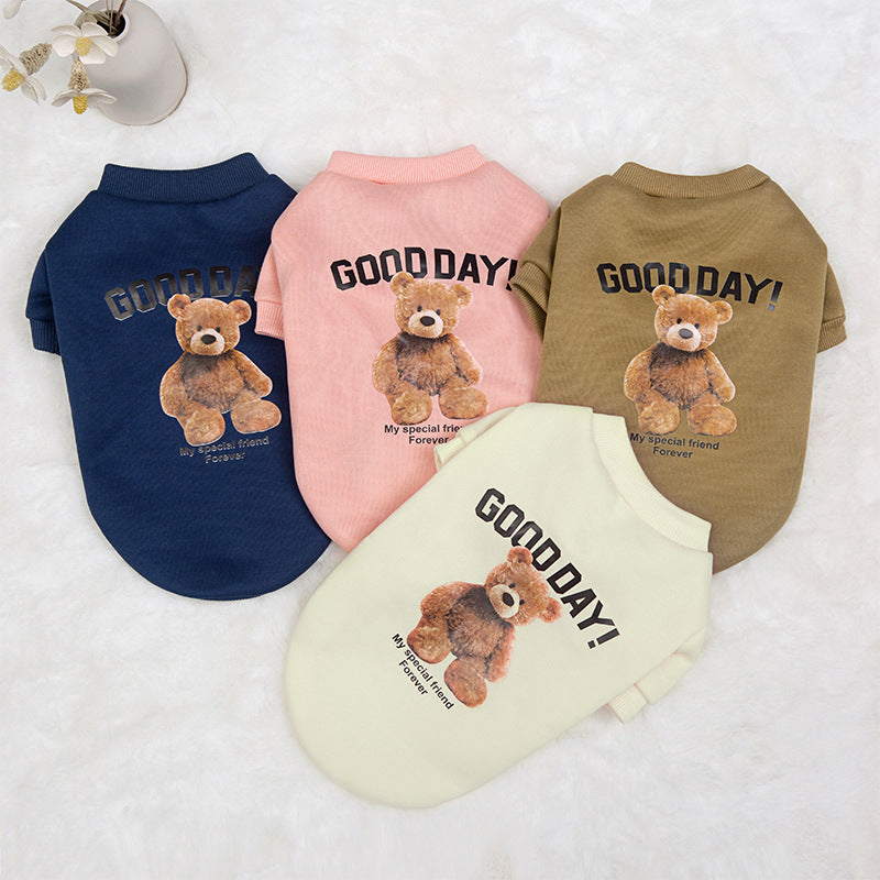 KFX-1239741 Thin-Fleece Thermal Sweater for Dogs and Cats - Available in White, Pink, Khaki, Dark Blue, Sizes XS to 2XL
