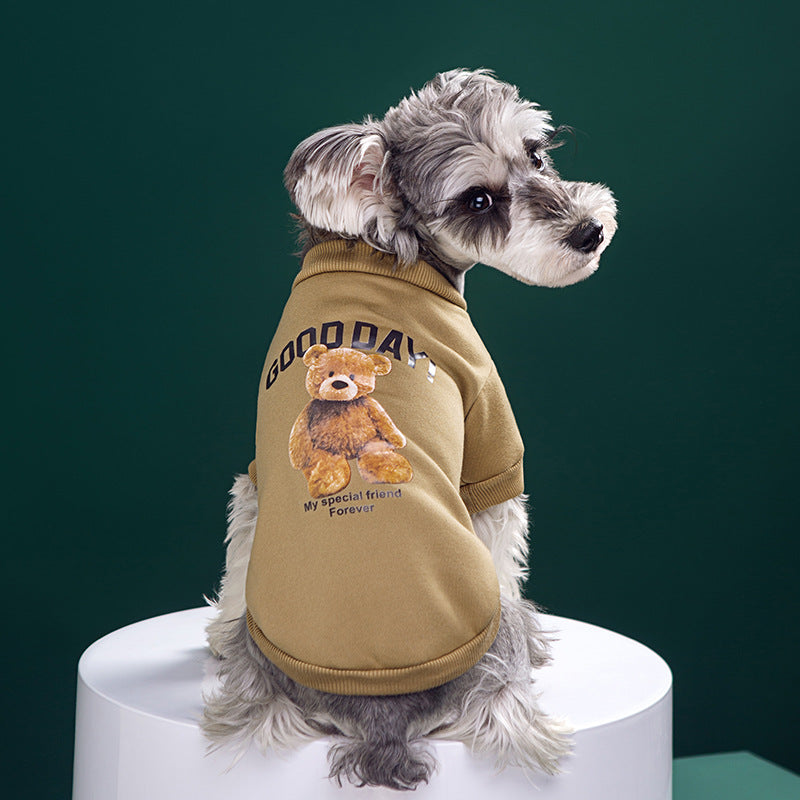 KFX-1239741 Thin-Fleece Thermal Sweater for Dogs and Cats - Available in White, Pink, Khaki, Dark Blue, Sizes XS to 2XL