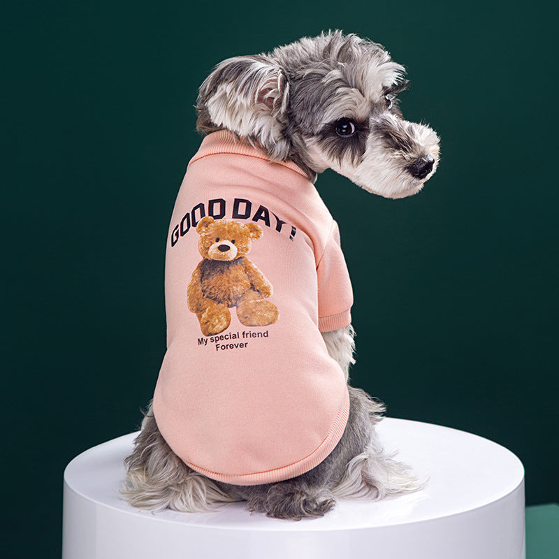 KFX-1239741 Thin-Fleece Thermal Sweater for Dogs and Cats - Available in White, Pink, Khaki, Dark Blue, Sizes XS to 2XL