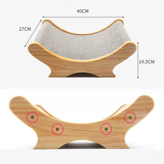 KFX-1240637 U-Shaped Cat Scratching Post and Toy - Corrugated Cardboard Bed for Cats