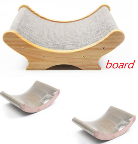 KFX-1240637 U-Shaped Cat Scratching Post and Toy - Corrugated Cardboard Bed for Cats