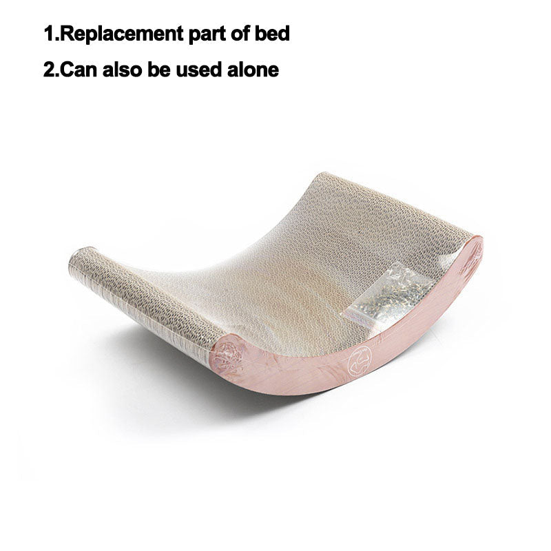KFX-1240637 U-Shaped Cat Scratching Post and Toy - Corrugated Cardboard Bed for Cats