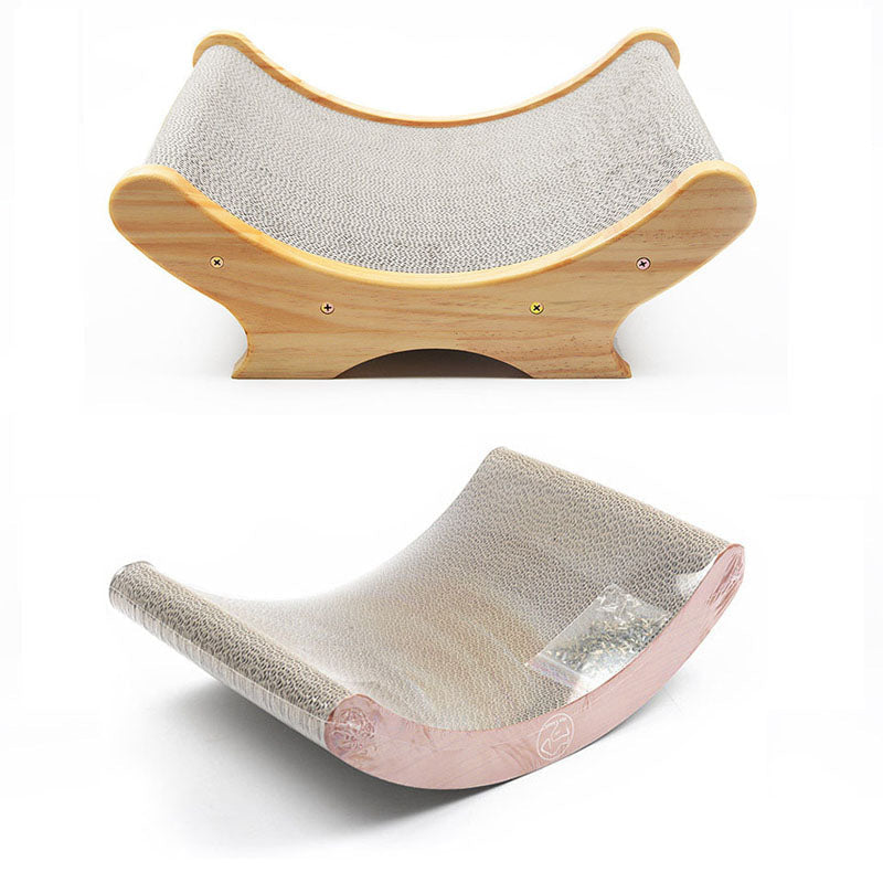 KFX-1240637 U-Shaped Cat Scratching Post and Toy - Corrugated Cardboard Bed for Cats