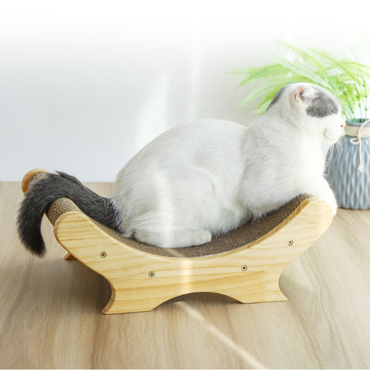 KFX-1240637 U-Shaped Cat Scratching Post and Toy - Corrugated Cardboard Bed for Cats