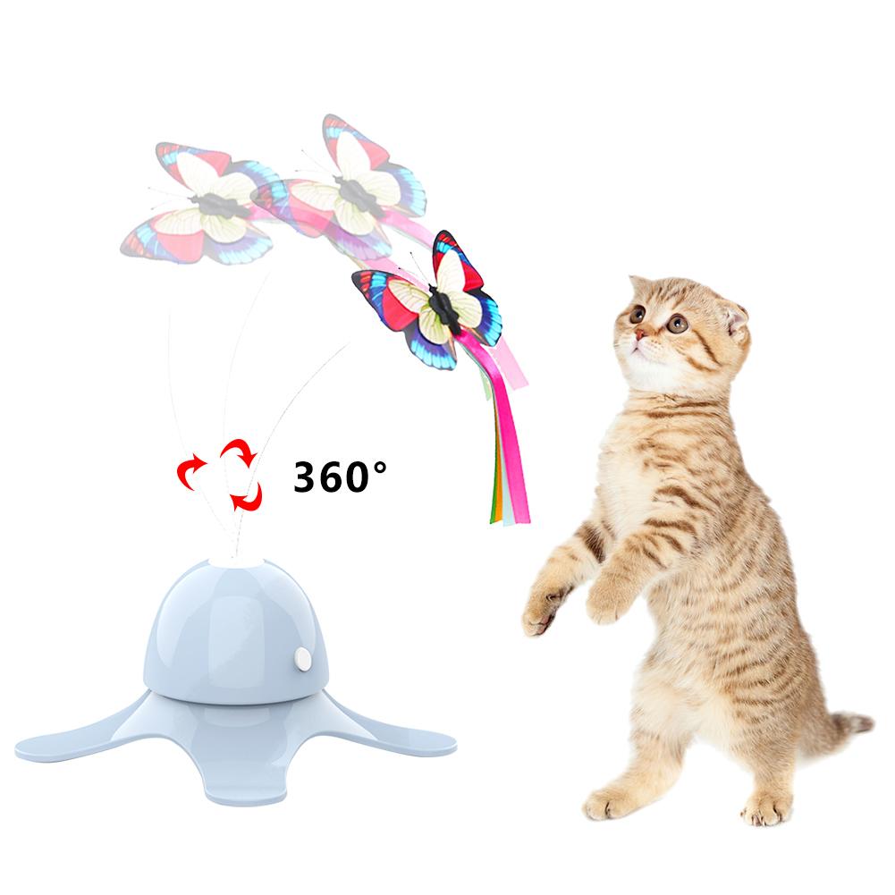 KFX-1241277 Electric Butterfly Cat Toy – Interactive Funny Cat Stick with Motion Feature