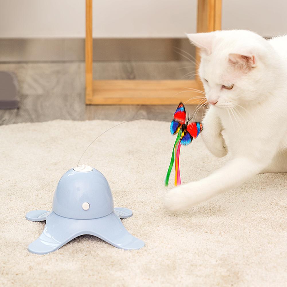 KFX-1241277 Electric Butterfly Cat Toy – Interactive Funny Cat Stick with Motion Feature