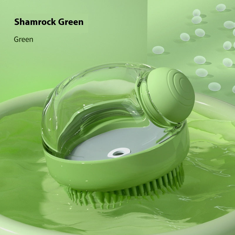 KFX-1242301 Silicone Pet Bath Brush with Liquid Dispenser for Dogs - Multiple Colors Available