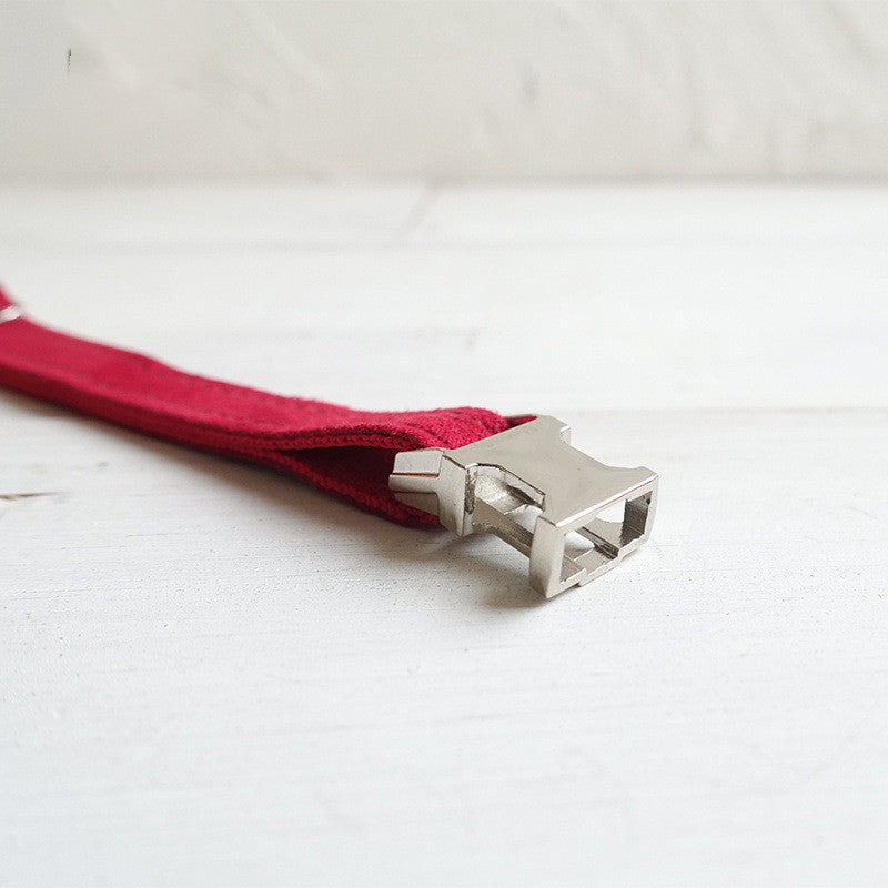 KFX-1242429 Soft Thickened Red Velvet Cat Collar - Available in S and L Sizes