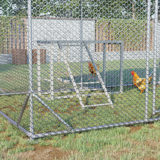 KFX-1244093 Wooden Chicken Activity Playset with Swings, Perches & Ladder for 3–4 Birds - Gray