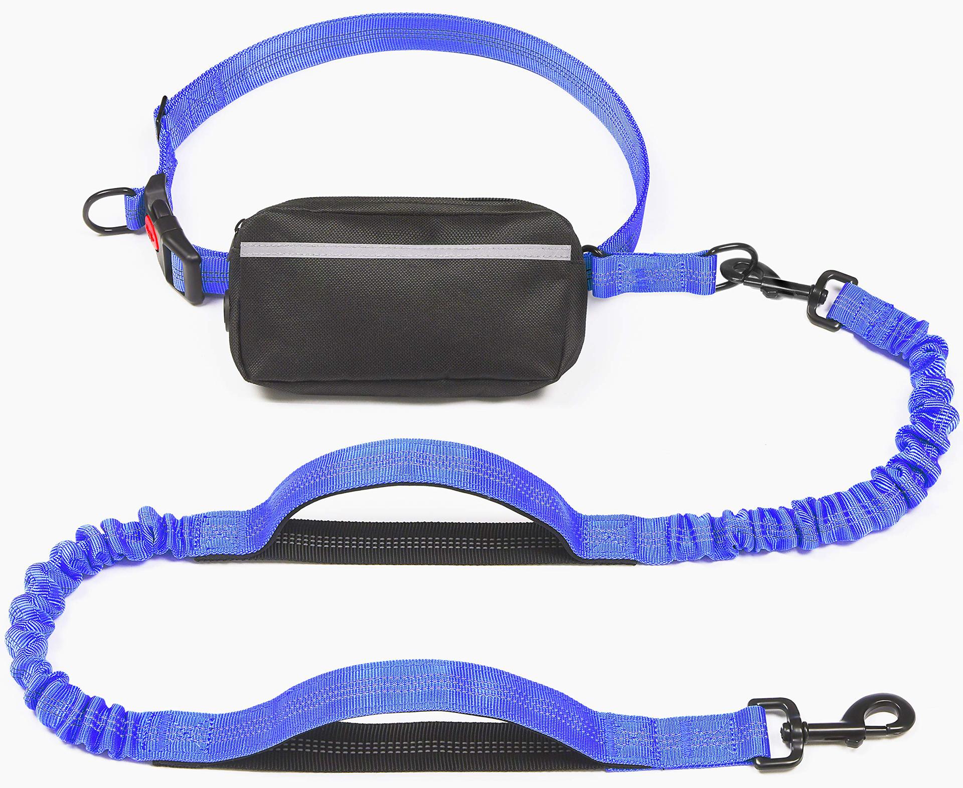 KFX-1244221 Multi-functional Reflective Dog Leash with Waist Pack and Stretch Rope in Multiple Colors