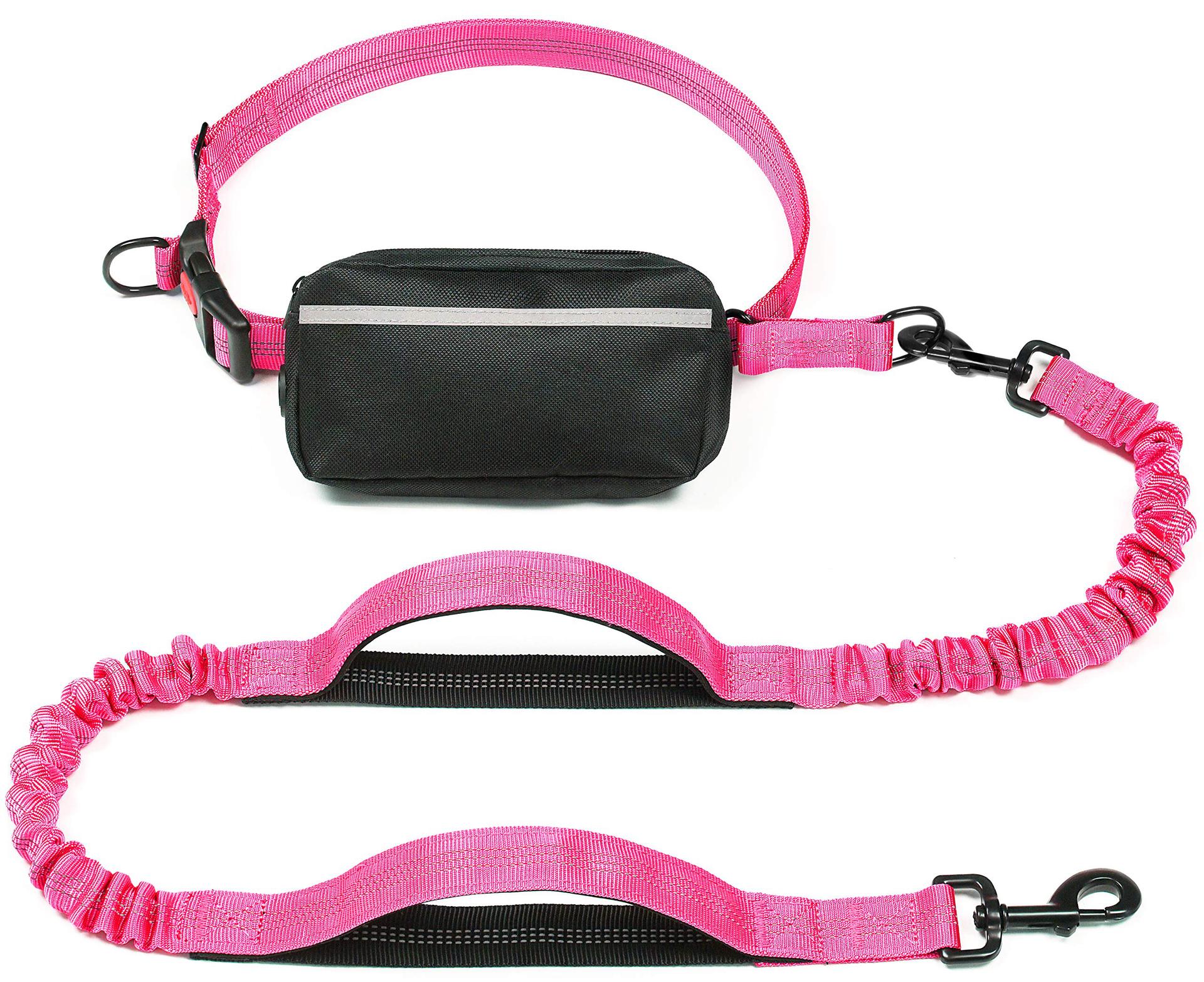 KFX-1244221 Multi-functional Reflective Dog Leash with Waist Pack and Stretch Rope in Multiple Colors