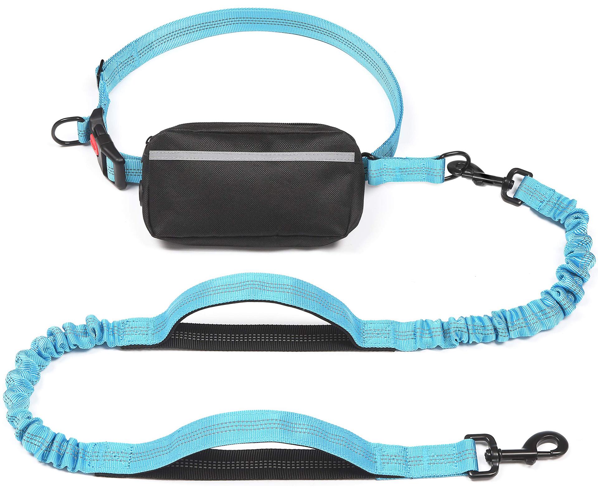 KFX-1244221 Multi-functional Reflective Dog Leash with Waist Pack and Stretch Rope in Multiple Colors