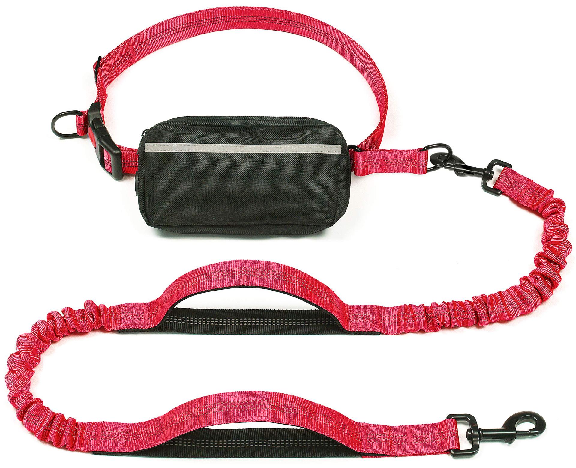 KFX-1244221 Multi-functional Reflective Dog Leash with Waist Pack and Stretch Rope in Multiple Colors