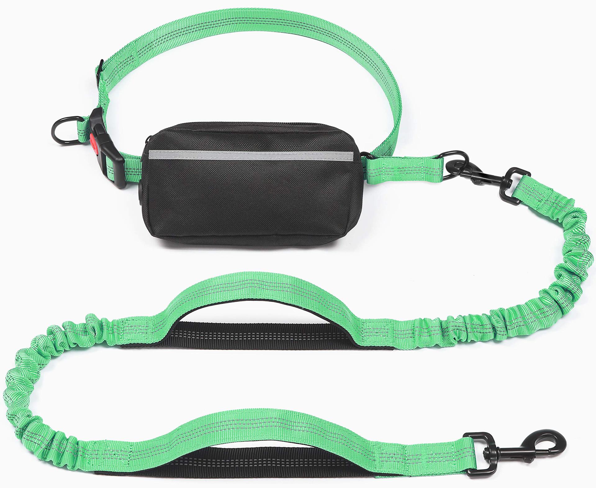 KFX-1244221 Multi-functional Reflective Dog Leash with Waist Pack and Stretch Rope in Multiple Colors