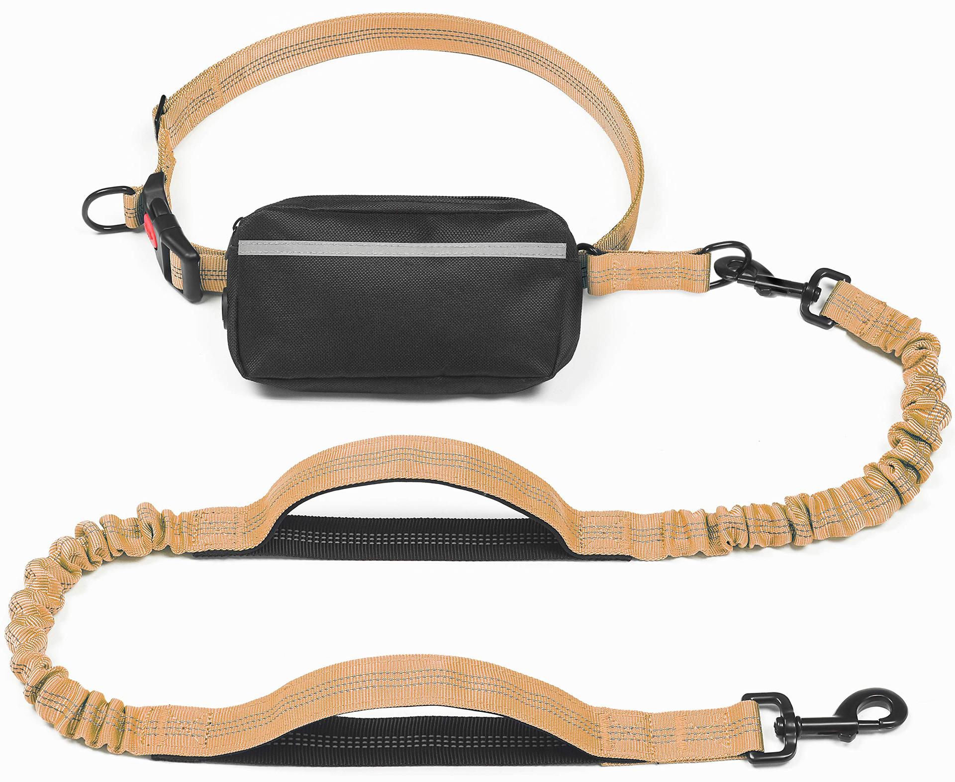 KFX-1244221 Multi-functional Reflective Dog Leash with Waist Pack and Stretch Rope in Multiple Colors